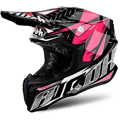 Casco Moto Cross Enduro Airoh Twist Iron Nero Rosa SPIRIT HELMETS