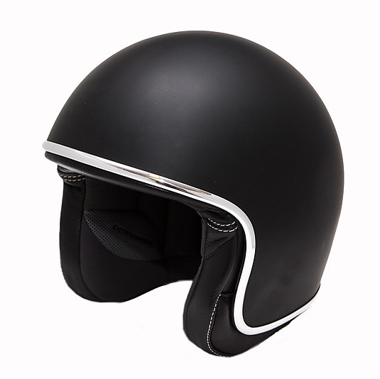 Casco Moto Jet Vintage in Fibra Baruffaldi Zar 2.0 Nero Opaco
