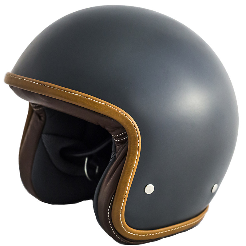 Casco Moto Jet in fibra Baruffaldi Zar Vintage Grigio Ferro
