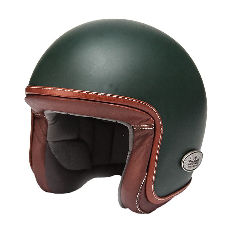 Casco Moto Jet in fibra Baruffaldi Zar Vintage Verde Bosco
