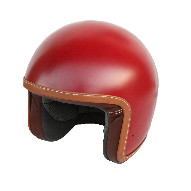 Casco Moto Jet Vintage in Fibra Baruffaldi Zar Rosso Shinny
