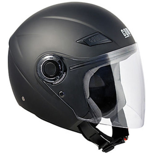 Casco Moto Jet CGM Modello 131A Caribe Nero Gommato