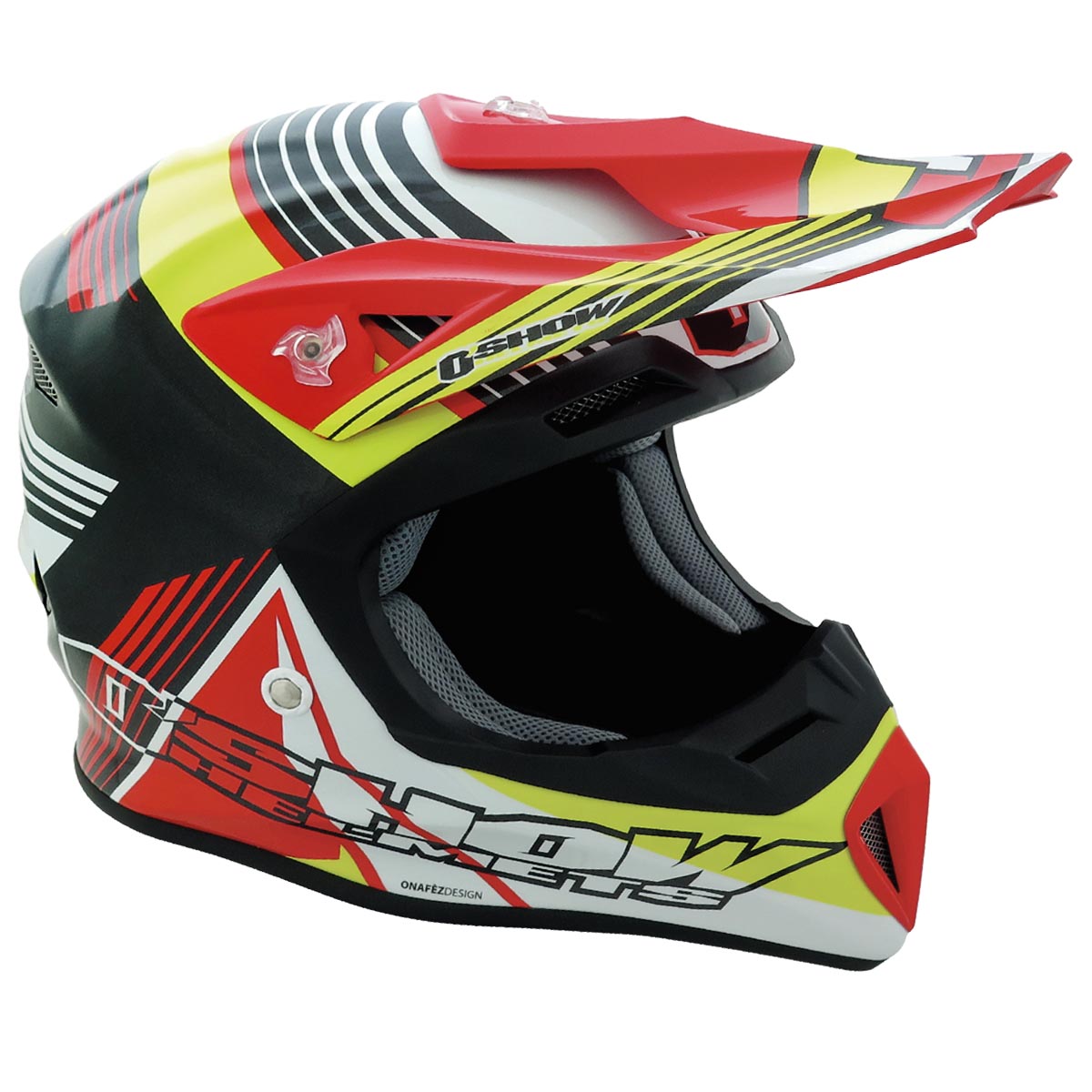 CASCO O-SHOW F9 001 ROSSO GIALLO NERO 