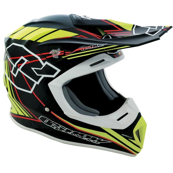 CASCO OSHOW C4-F CARBON NERO-GIALLO