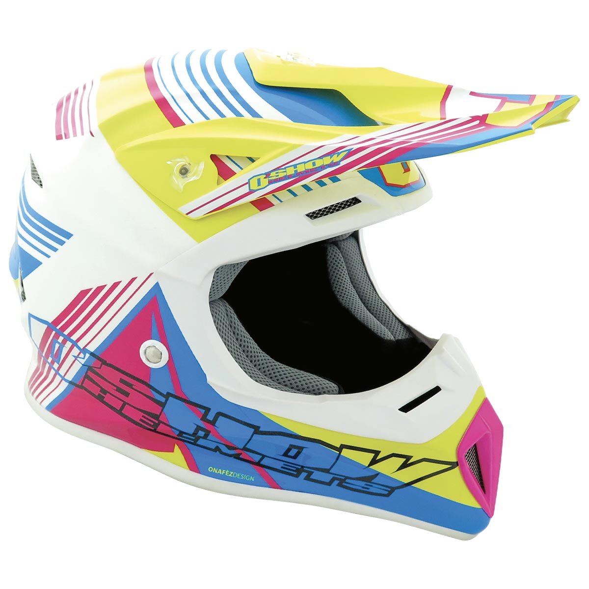 CASCO OSHOW F9 006 CMYK (CELESTE-BIANCO-GIALLO-FUCSIA)