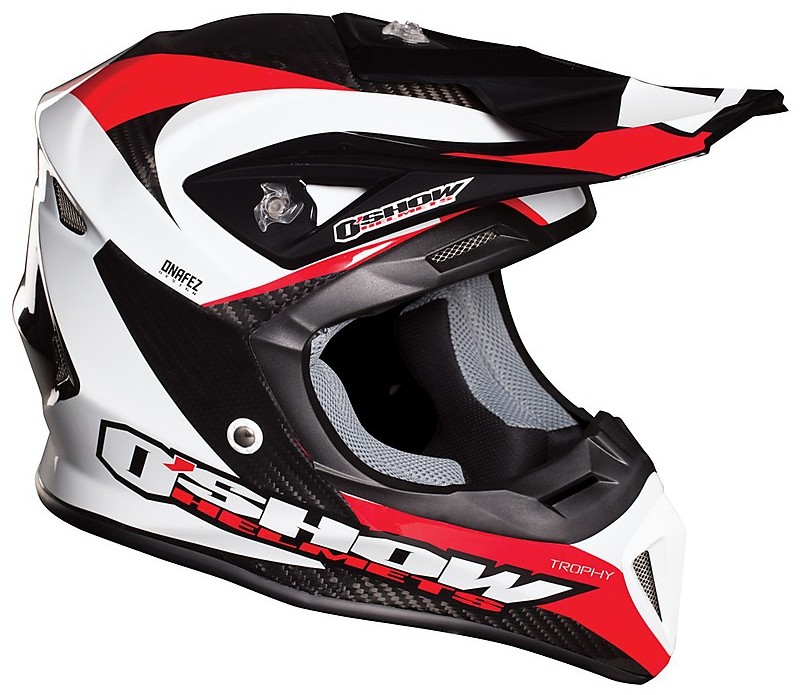 CASCO OSHOW TROPHY CARBON BIANCO-ROSSO