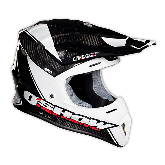 CASCO OSHOW APEX CARBON BIANCO-NERO