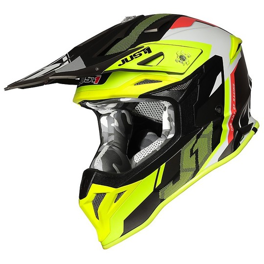 CASCO ORIGINE JUST1 J39 REACTOR FLUO YELLOW-RED-TITANIUM