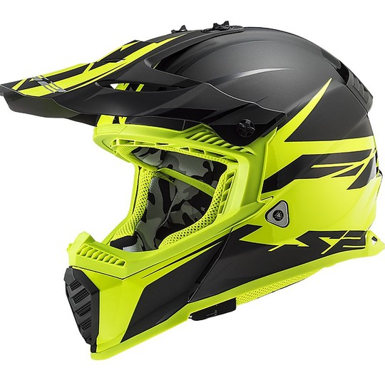 LS2 MX437 Fast EVO CRUSHER BLACK YELLOW