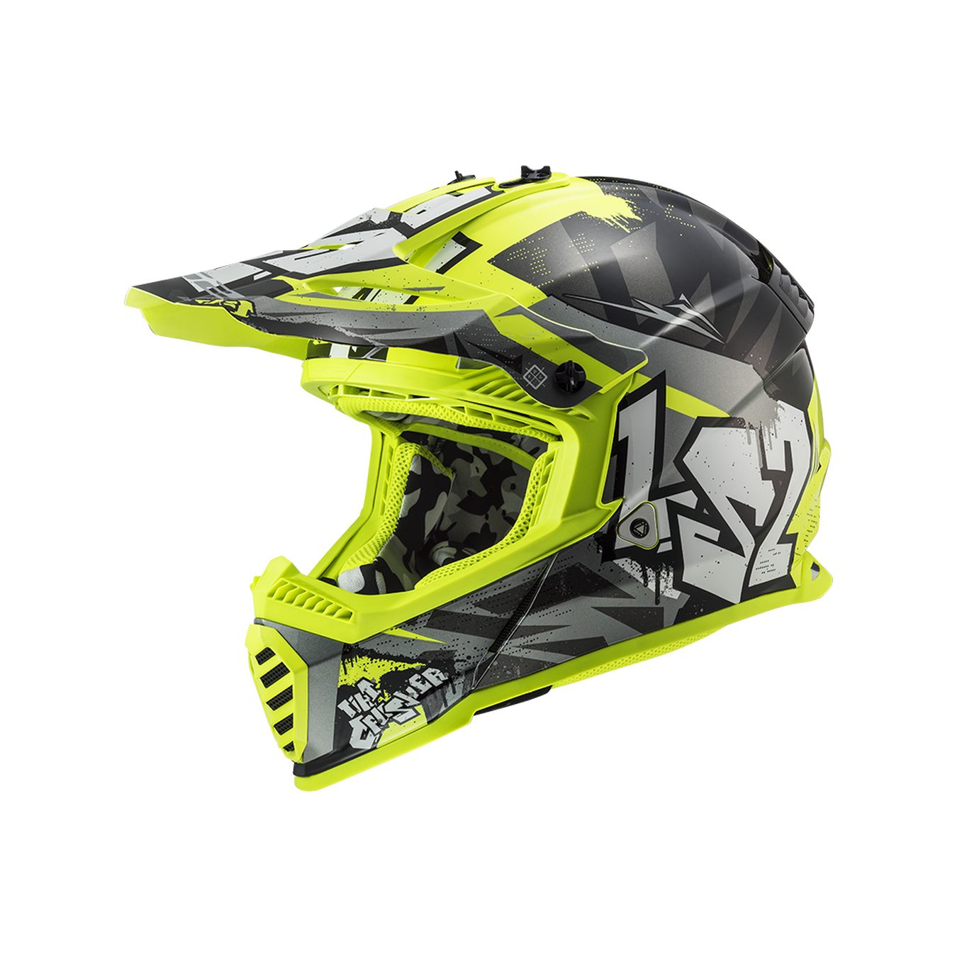 LS2 MX437 Fast EVO MINI CRUSHER BLACK YELLOW