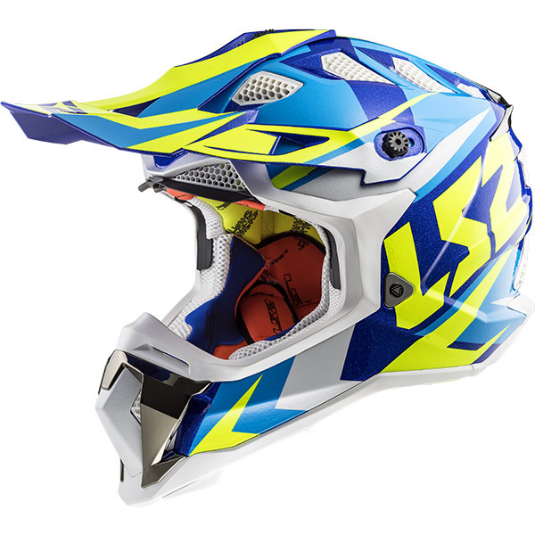 CASCO LS2 MX470 CROSS SUBVERTER NIMBLEX BIANCO BLU GIALLO