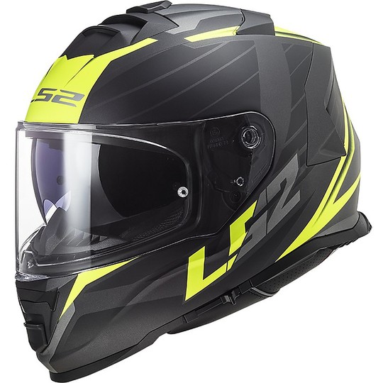 CASCO LS2 FF800 STORM NERVE MATT BLACK H-V YELLOW