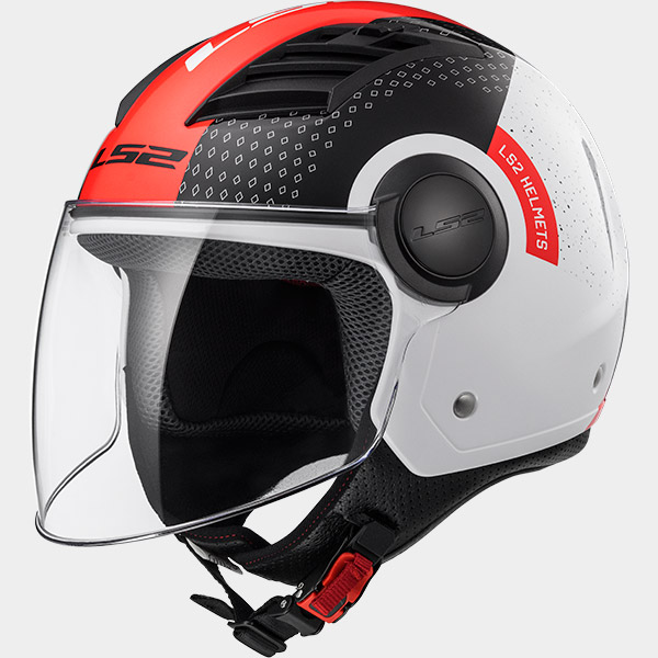 CASCO LS2 OF562 JET Airflow V/LUNGA Condor White Black Red