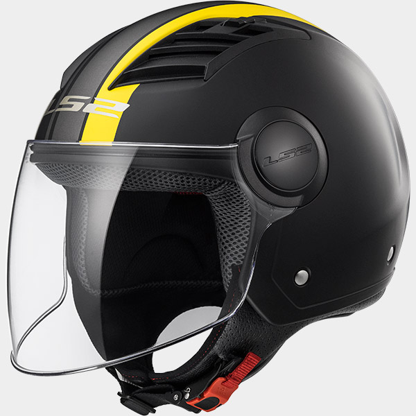 CASCO LS2 OF562 JET Airflow V/LUNGA Metropolis Matt Black Yellow