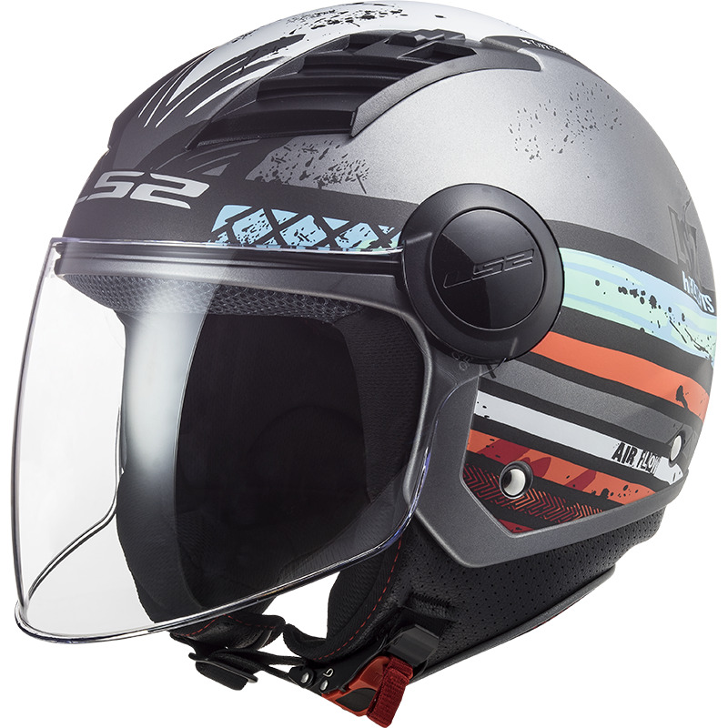 CASCO LS2 OF562 JET AIRFLOW RONNIE MATT SILVER BLUE