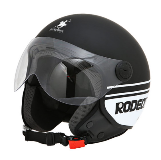 CASCO SCOTLAND D/JET RD110 VISIERA NERO BIANCO OPACO