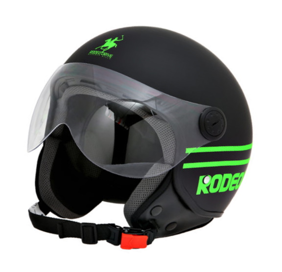 CASCO SCOTLAND D/JET RD110 VISIERA NERO VERDE OPACO