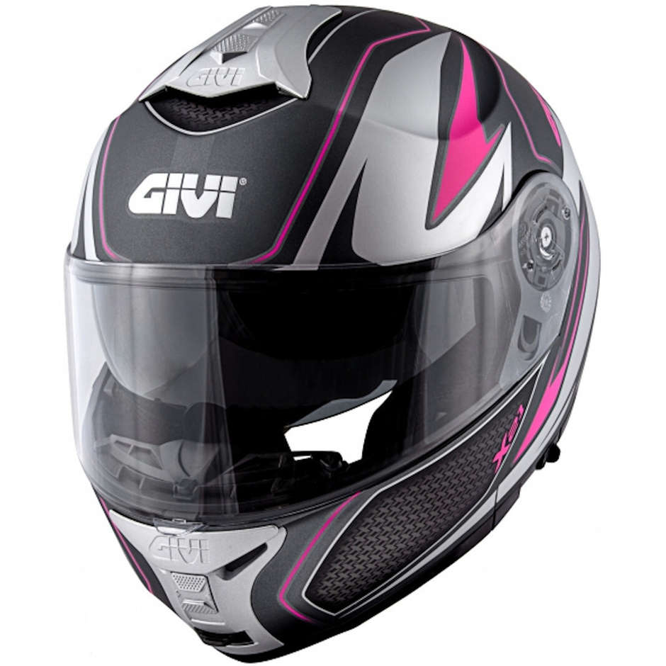 CASCO X21 SHIVER TITANIO/ARGENTO/FUCSIA