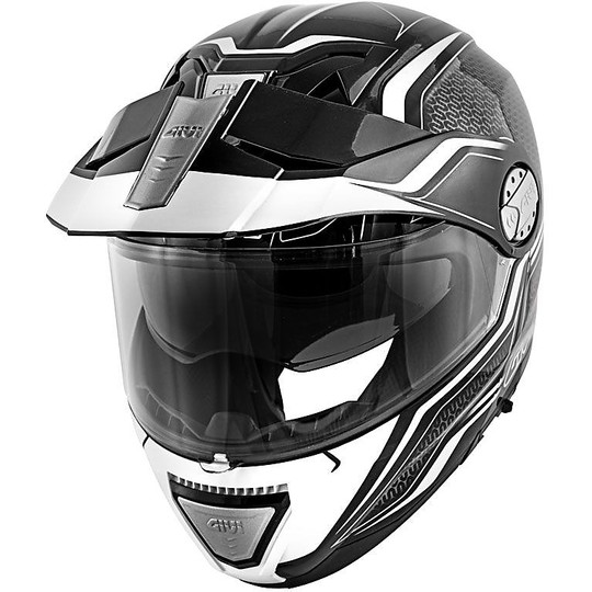 CASCO X33 MODULARE DUAL SPORT CANYON LAYERS NERO-BIANCO