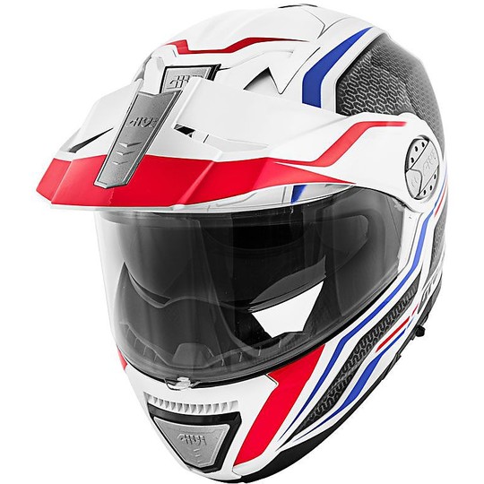 CASCO X33 MODULARE DUAL SPORT CANYON LAYERS BIANCO-ROSSO-BLU