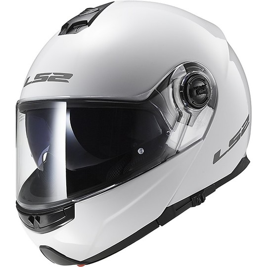 CASCO LS2 MODULARE  STROBE FF 325 BIANCO LUCIDO