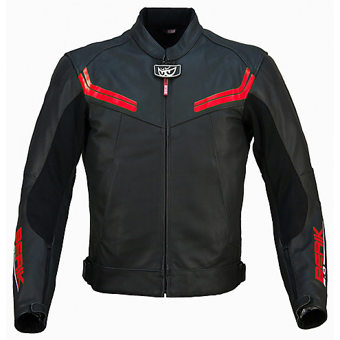 Giubbotto Moto In Pelle Berik 2.0 LJ 10717 Black Red Traforato