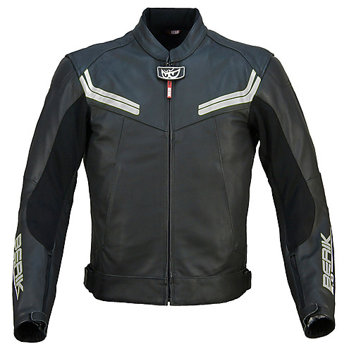 Giubbotto Moto In Pelle Berik 2.0 LJ 10717 Black Grey Traforato