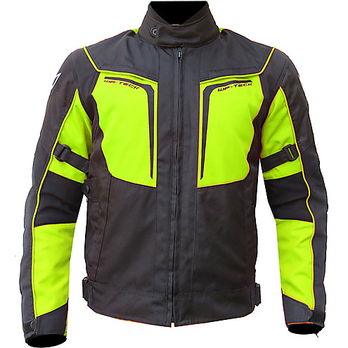 Giubbotto Moto Tessuto Tecnico Berik 2.0 NJ-10505-BK Nero Giallo Fluo Impermeabile