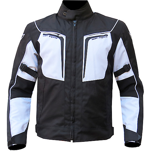 Giubbotto Moto Tessuto Tecnico Berik 2.0 NJ-10505-BK Nero Bianco Impermeabile