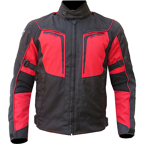 Giubbotto Moto Tessuto Tecnico Berik 2.0 NJ-10505-BK Nero Rosso Impermeabile